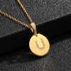 Necklace Copper Inlaid Zircon Letter Geometric Oshaped Titanium Steel Chain Unisex Stylish