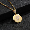 Necklace Copper Inlaid Zircon Letter Geometric Oshaped Titanium Steel Chain Unisex Stylish