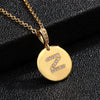 Necklace Copper Inlaid Zircon Letter Geometric Oshaped Titanium Steel Chain Unisex Stylish