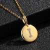 Necklace Copper Inlaid Zircon Letter Geometric Oshaped Titanium Steel Chain Unisex Stylish