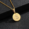 Necklace Copper Inlaid Zircon Letter Geometric Oshaped Titanium Steel Chain Unisex Stylish