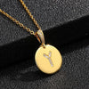 Necklace Copper Inlaid Zircon Letter Geometric Oshaped Titanium Steel Chain Unisex Stylish