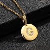 Necklace Copper Inlaid Zircon Letter Geometric Oshaped Titanium Steel Chain Unisex Stylish