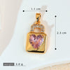 Necklace Copper Inlaid Zircon Pink Love Heart Shape Pendant With Melon Buckle Electroplating