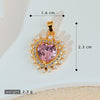 Necklace Copper Inlaid Zircon Pink Love Heart Shape Pendant With Melon Buckle Electroplating