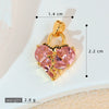 Necklace Copper Inlaid Zircon Pink Love Heart Shape Pendant With Melon Buckle Electroplating