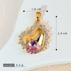 Necklace Copper Inlaid Zircon Pink Love Heart Shape Pendant With Melon Buckle Electroplating