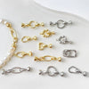 Necklace Copper 14K Gold Plated Irregular Pearl Buckle Line Pattern