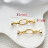 Necklace Copper 14K Gold Plated Irregular Pearl Buckle Line Pattern