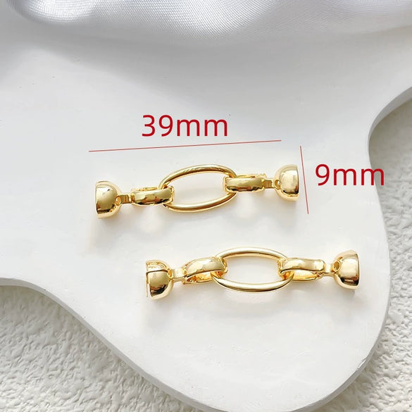 Necklace Copper 14K Gold Plated Irregular Pearl Buckle Line Pattern