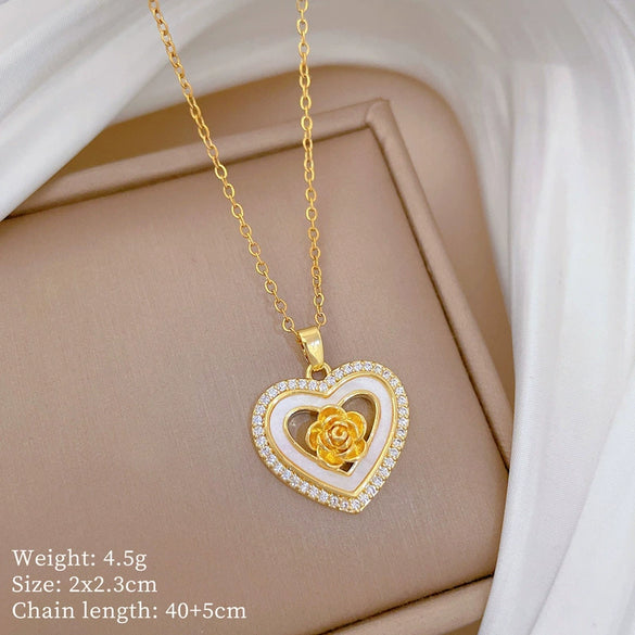 Necklace Copper Microinlaid Animal Zodiac Cartoon Minimalist Stainless Steel For Women