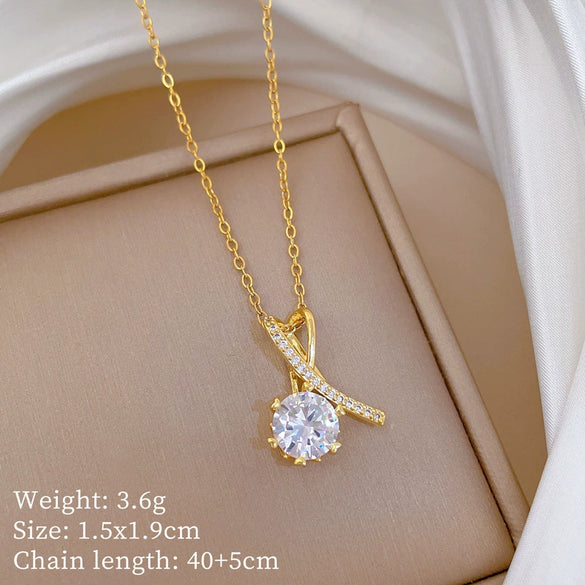 Necklace Copper Microinlaid Animal Zodiac Cartoon Minimalist Stainless Steel For Women