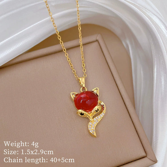 Necklace Copper Microinlaid Cross Stainless Steel Animal Zodiac Cartoon Minimalist Style Unisex