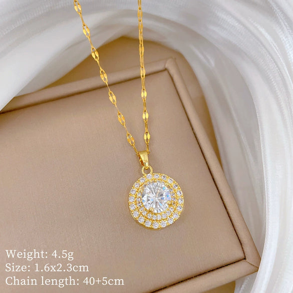 Necklace Copper Microinlaid Cross Stainless Steel Animal Zodiac Cartoon Minimalist Style Unisex