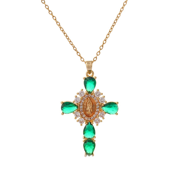 Necklace Copper Microinlaid Zircon Electroplating Ochain Women's Light Luxury Cross