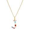 Necklace Copper Mixed Gem Inlaid English Letter Ochain Color Retention Electroplating Unisex