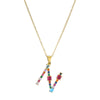 Necklace Copper Mixed Gem Inlaid English Letter Ochain Color Retention Electroplating Unisex