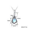 Necklace Copper Mixed Gem Inlaid Geometric Pattern Antique Silver Pendant Ochain For Women