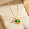 Necklace Copper Mixed Gem Inlay Constellation Doll Crown Heart Fruit Flowers Bow Insects Cartoon Characters Leaves Wave Rhombus Ushape Star Electroplated For Women