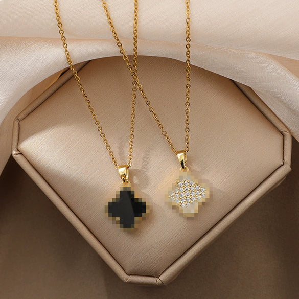 Necklace Copper Mixed Gem Inlay Constellation Doll Crown Heart Fruit Flowers Bow Insects Cartoon Characters Leaves Wave Rhombus Ushape Star Electroplated For Women