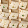 Necklace Copper Mixed Gem Inlay Constellation Doll Crown Heart Fruit Flowers Bow Insects Cartoon Characters Leaves Wave Rhombus Ushape Star Electroplated For Women