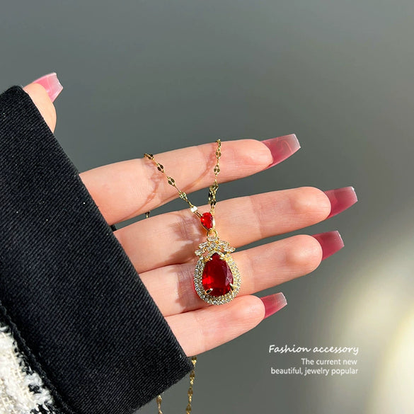 Necklace Copper Mixed Gem Inlay Constellation Doll Crown Heart Fruit Flowers Bow Insects Cartoon Characters Leaves Wave Rhombus Ushape Star Electroplated For Women
