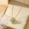 Necklace Copper Mixed Gem Inlay Constellation Doll Crown Heart Fruit Flowers Bow Insects Cartoon Characters Leaves Wave Rhombus Ushape Star Electroplated For Women