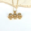 Necklace Copper Mixed Gem Inlay Cute Cartoon Character Pendant
