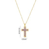 Necklace Copper Mixed Gem Inlay Geometric Cross Electroplating