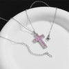 Necklace Copper Mixed Gem Inlay Geometric Cross Electroplating