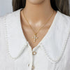 Necklace Copper Mixed Gem Inlay Geometric Light Luxury Electroplating Ochain Pendant For Women