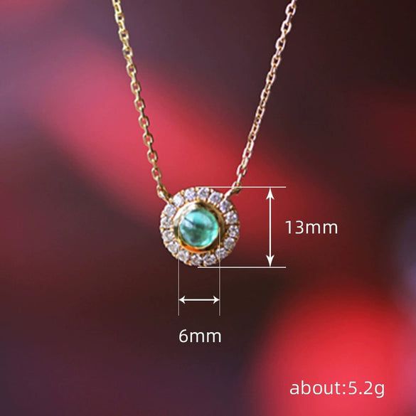 Necklace Copper Mixed Gem Inlay Geometric Ochain Women's
