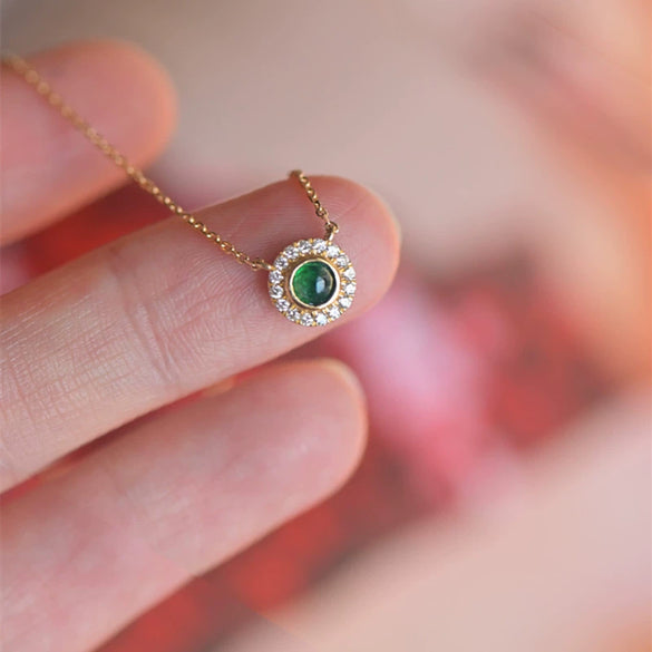 Necklace Copper Mixed Gem Inlay Geometric Ochain Women's