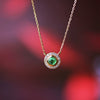 Necklace Copper Mixed Gem Inlay Geometric Ochain Women's