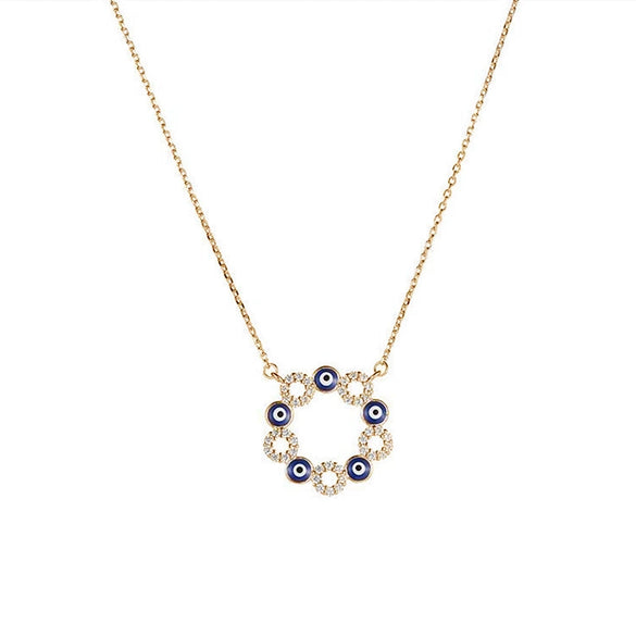 Necklace Copper Mixed Gem Inlay Geometric Style For Ladies