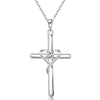 Necklace Copper Mixed Gem Inlay Heart Shape Letters Numbers Text Inlaid Zircon For Women