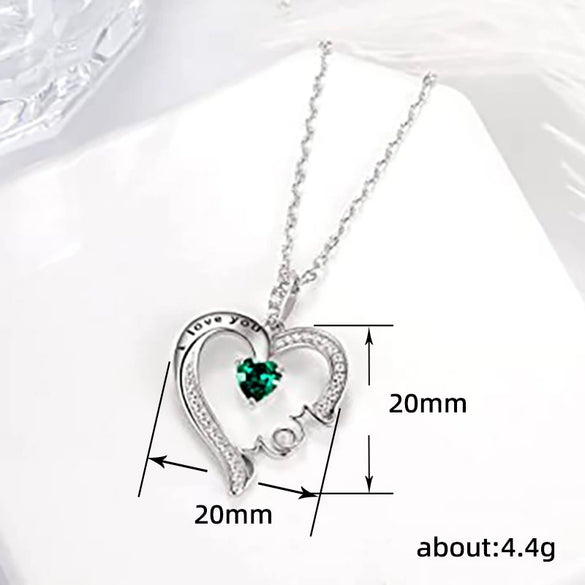 Necklace Copper Mixed Gem Inlay Heartshaped Vintage Elegant Zircon Ochain