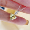 Necklace Copper Mixed Gem Inlay Zircon Heart Shape Cold Style Light Luxury Niche