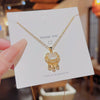 Necklace Copper Mixed Gemstone Geometric Zirconia Women's
