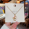 Necklace Copper Mixed Gemstone Geometric Zirconia Women's