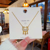 Necklace Copper Mixed Gemstone Geometric Zirconia Women's