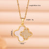 Necklace Copper Mixed Gemstone Inlay Geometric Four Leaf Clover Electroplating For Women