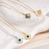 Necklace Copper Mixed Gemstone Inlay Geometric Four Leaf Clover Electroplating For Women