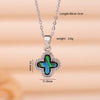 Necklace Copper Mixed Gemstone Inlay Geometric Four Leaf Clover Electroplating For Women