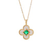 Necklace Copper Mixed Gemstone Inlay Geometric Four Leaf Clover Electroplating For Women