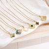 Necklace Copper Mixed Gemstone Inlay Geometric Four Leaf Clover Electroplating For Women