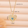 Necklace Copper Mixed Gemstone Inlay Heart Shape Electroplating Light Luxury Style For Women
