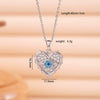Necklace Copper Mixed Gemstone Inlay Heart Shape Electroplating Light Luxury Style For Women
