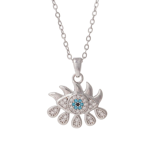 Necklace Copper Mixed Gemstone Inlay Heart Shape Electroplating Light Luxury Style For Women