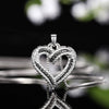 Necklace Copper Mixed Gemstone Inlay Heart Shape Zircon Design For Women